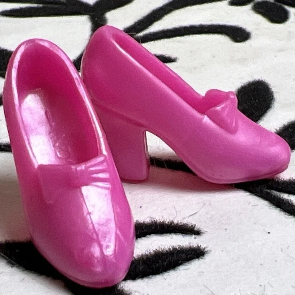 Barbie Pink Heels Doll Shoes Bow Detail‎ Accessory Replacement Toy Girlycore